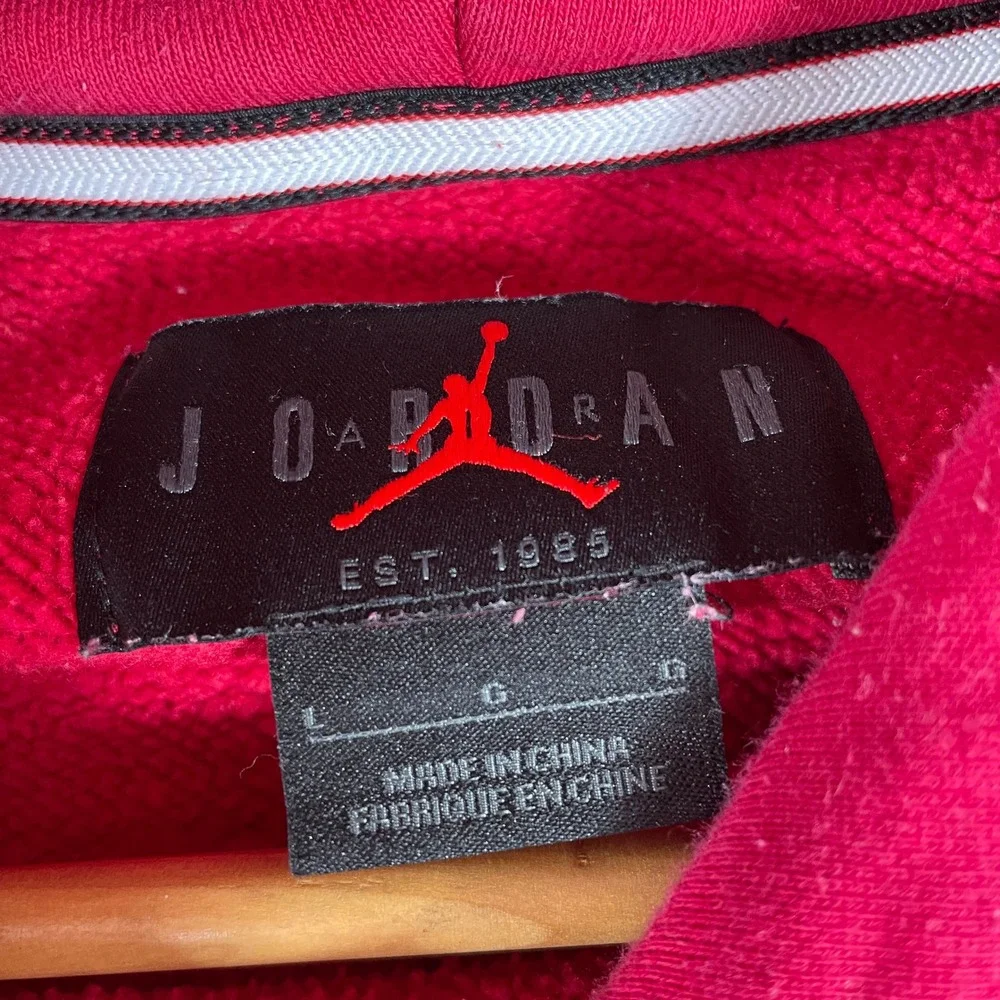 Jordan Jumpman Hoodie Mens Large Red Topographic Back Graphic Fleece Pullover